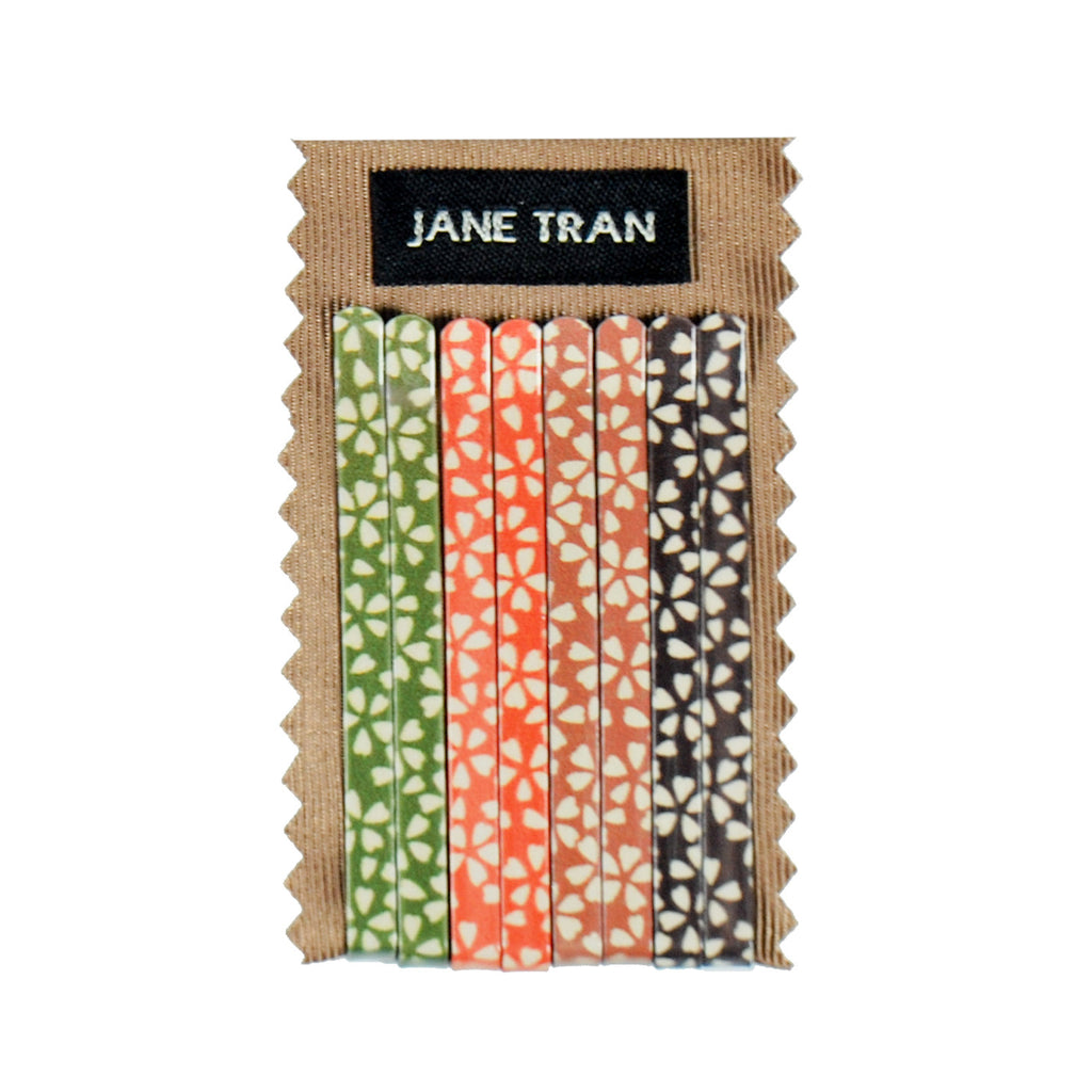 Flower Print Bobby Pin Set