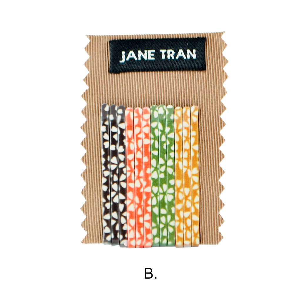 Small Floral Print Bobby Pin Set
