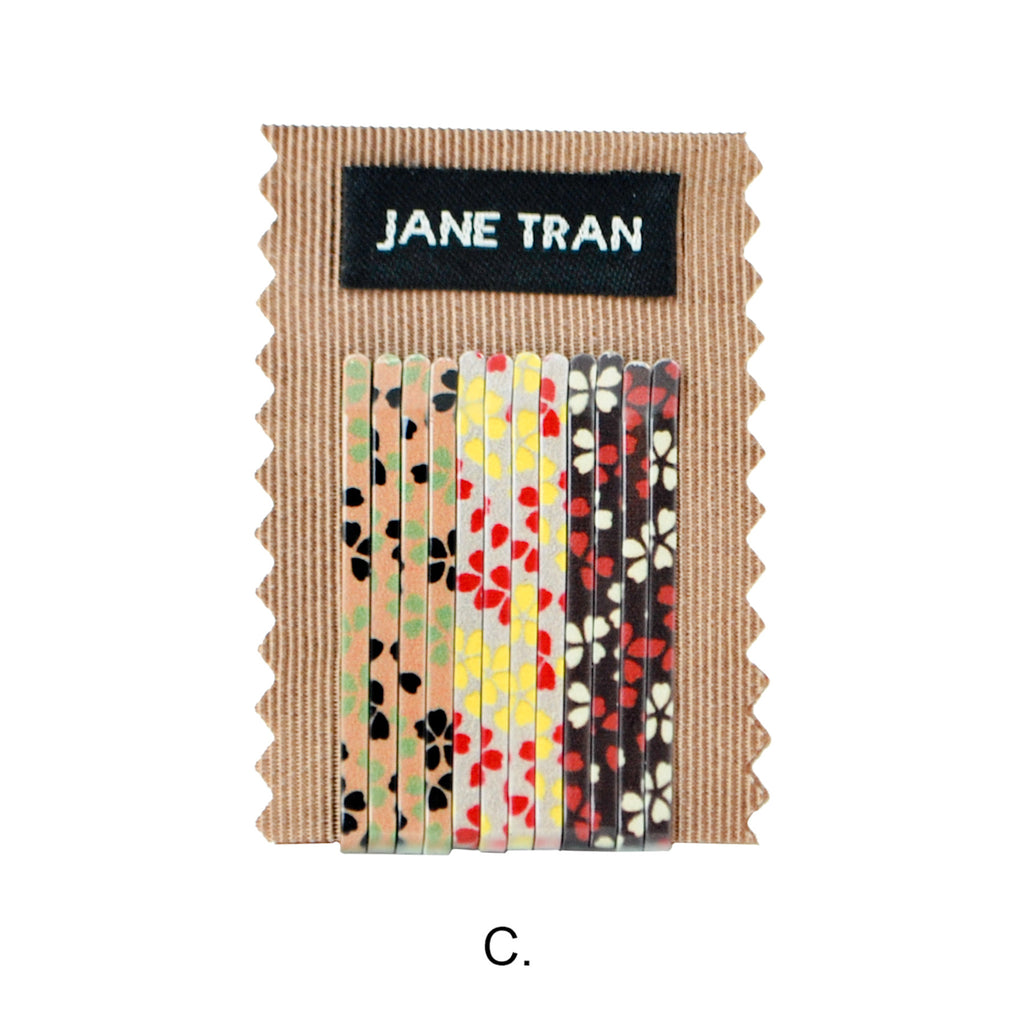 Small Floral Print Bobby Pin Set