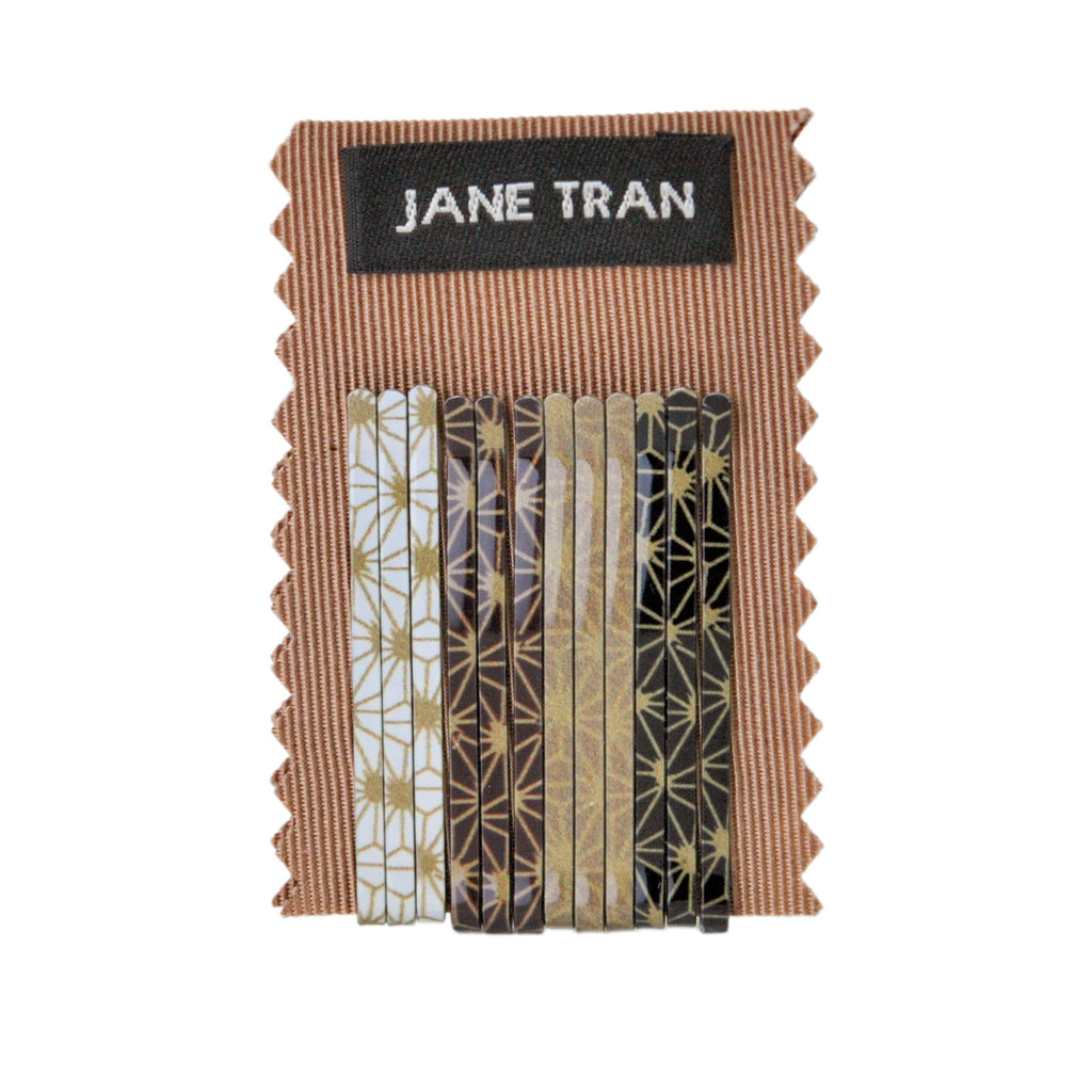 Small Deco Spark Print Bobby Pin Set