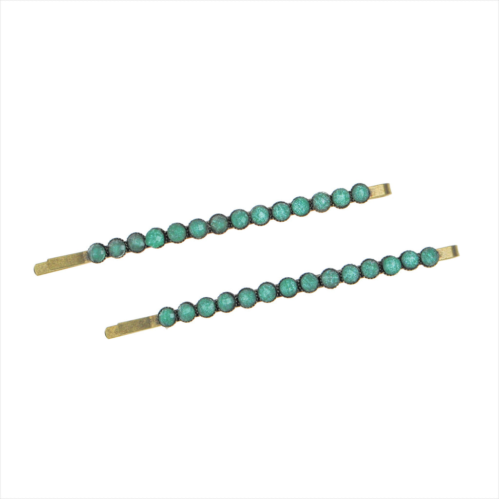 Twin Set Ornamental Bead Bobby Pin