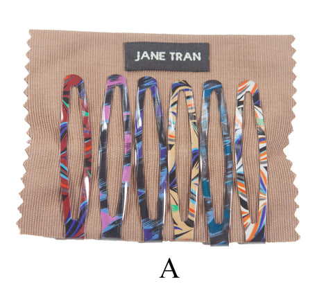 Jane Tran Mixed Abstract Design Large Clip Set
