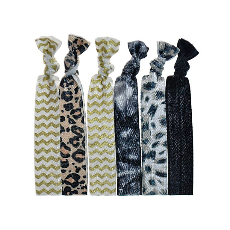 Assorted Basics Prints Knotted Hair Ties